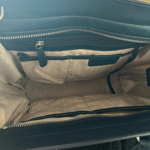 Michael Kors Dark Blue Leather Satchel - Picture 6 of 7